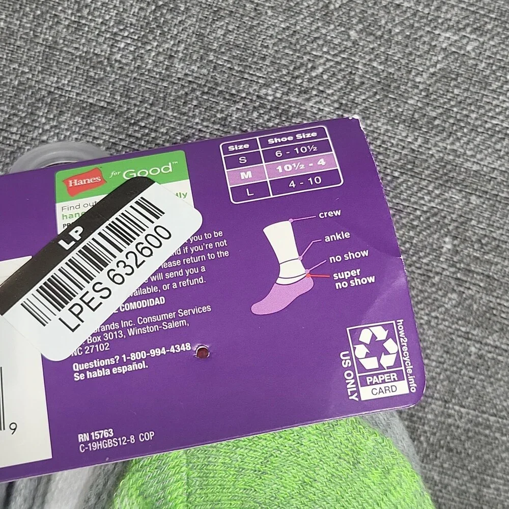 Hanes Girls' 12-Pairs Cool Comfort Mesh Super No Show Socks Size Medium 10.5-4